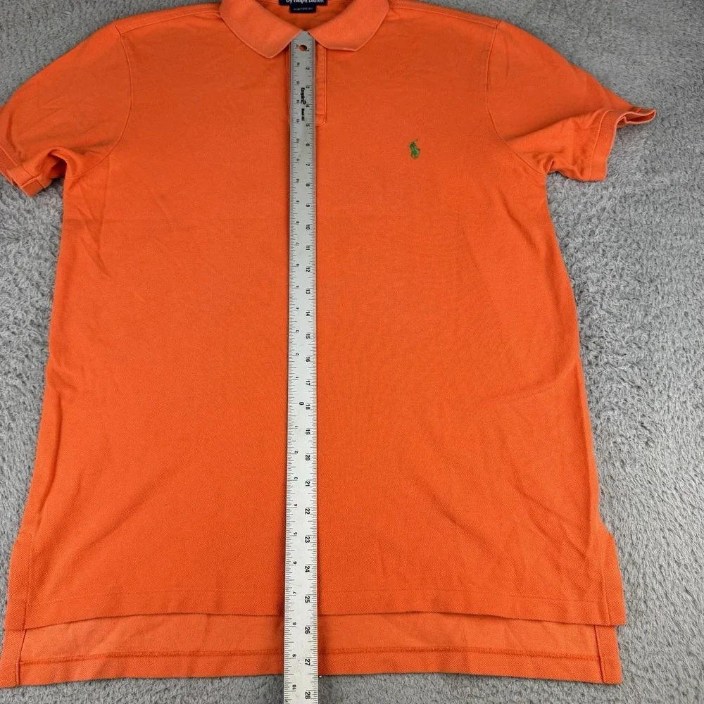 Polo Ralph Lauren Golf Shirt Mens Large Orange Cotton Short Sleeve Custom Fit
